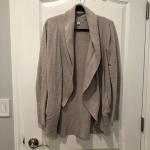 Barefoot dreams cardigan in taupe